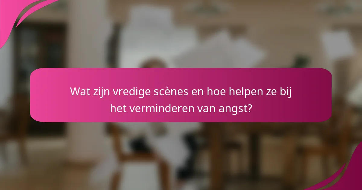 Wat zijn vredige scènes en hoe helpen ze bij het verminderen van angst?